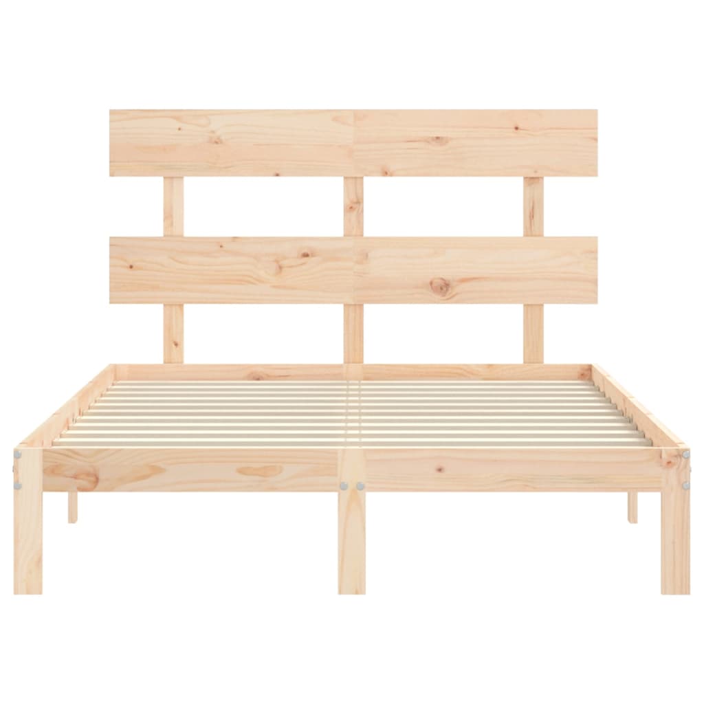 Bed Frame without Mattress 140x190 cm Solid Wood Pine