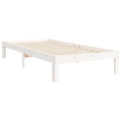 Bed Frame without Mattress White 100x200 cm Solid Wood Pine