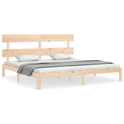 Bed Frame without Mattress 200x200 cm Solid Wood Pine