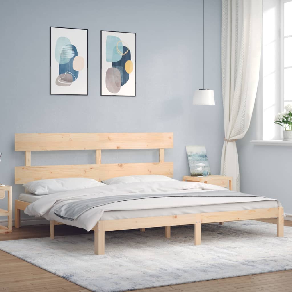 Bed Frame without Mattress 200x200 cm Solid Wood Pine