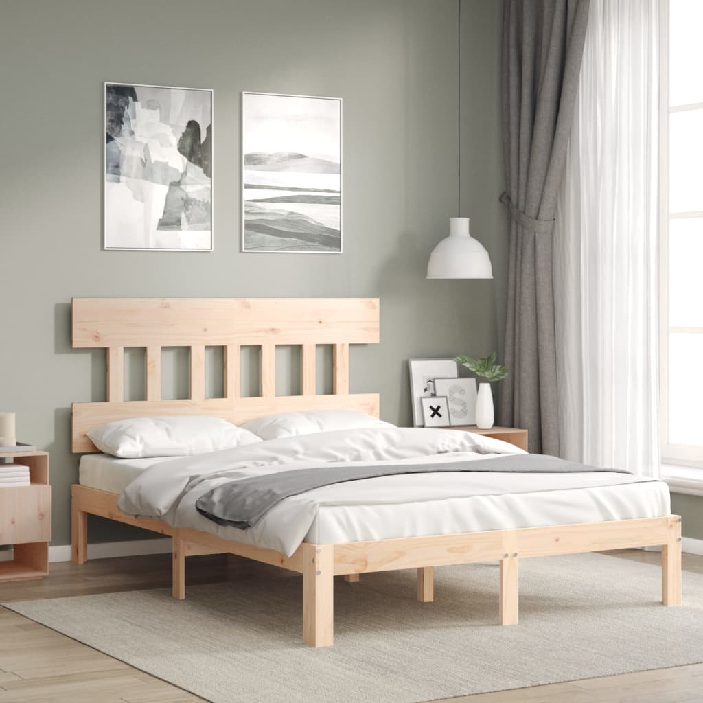 Bed Frame without Mattress 140x190 cm Solid Wood Pine