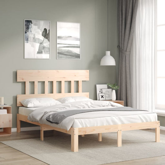 Bed Frame without Mattress 140x190 cm Solid Wood Pine