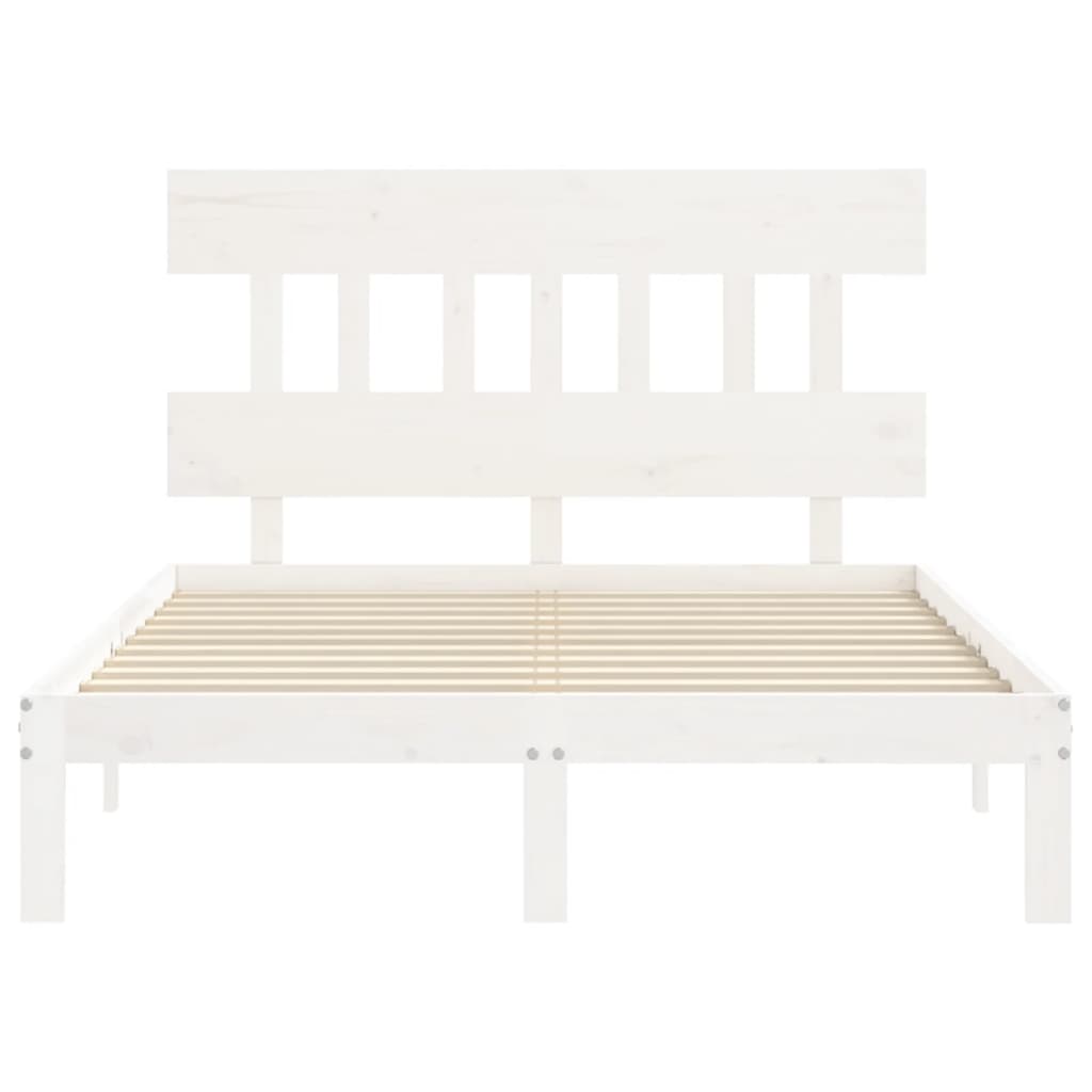 Bed Frame without Mattress White 140x190 cm Solid Wood Pine