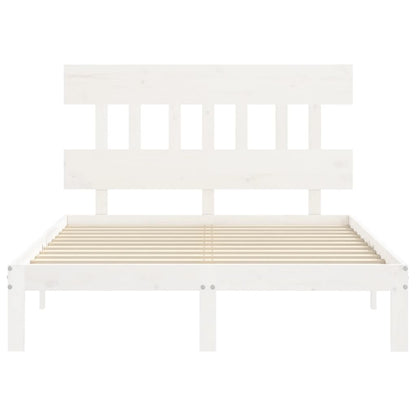 Bed Frame without Mattress White 140x190 cm Solid Wood Pine