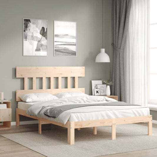 Bed Frame without Mattress 140x200 cm Solid Wood Pine