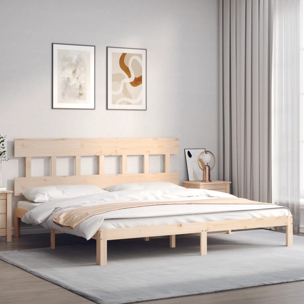 Bed Frame without Mattress 200x200 cm Solid Wood Pine