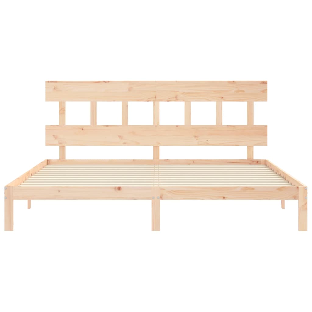 Bed Frame without Mattress 200x200 cm Solid Wood Pine