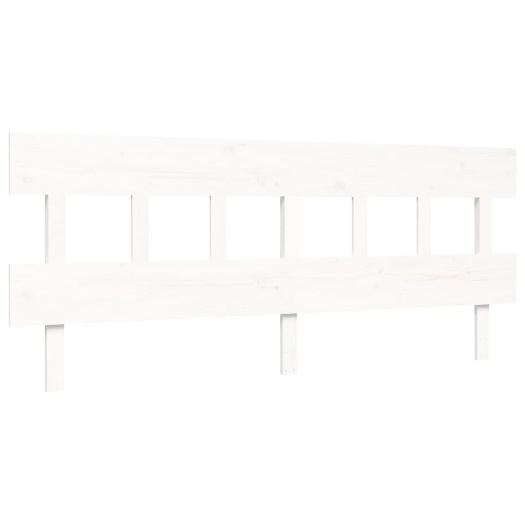 Bed Frame without Mattress White 200x200 cm Solid Wood Pine