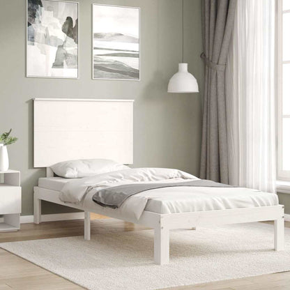 Bed Frame without Mattress White Single Solid Wood Pine