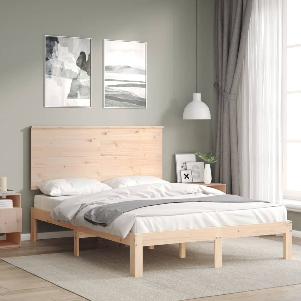 Bed Frame without Mattress 140x190 cm Solid Wood Pine
