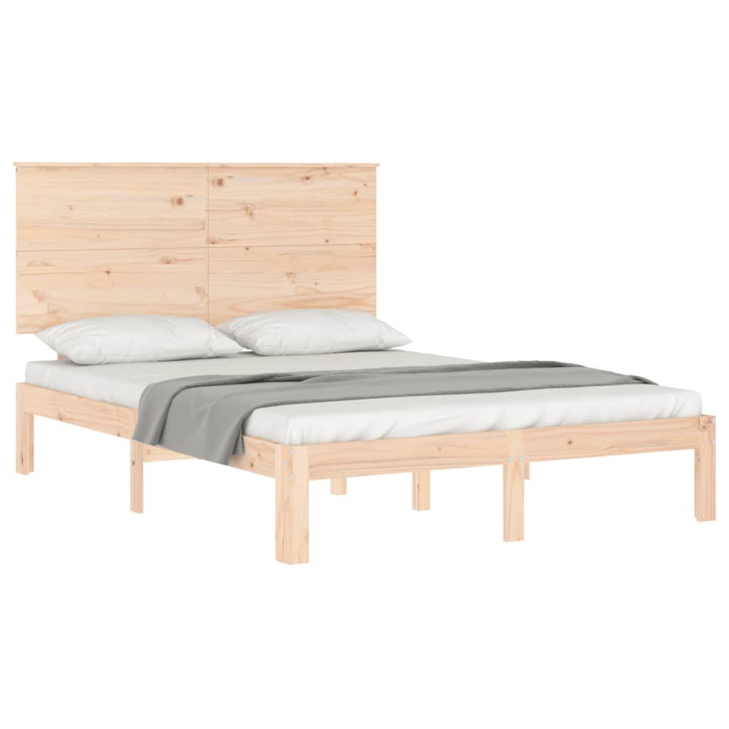 Bed Frame without Mattress 140x190 cm Solid Wood Pine