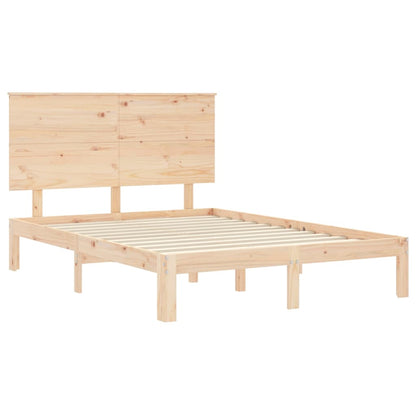 Bed Frame without Mattress 140x190 cm Solid Wood Pine