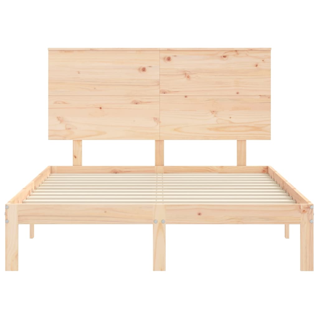 Bed Frame without Mattress 140x190 cm Solid Wood Pine