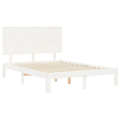 Bed Frame without Mattress White 120x200 cm Solid Wood Pine