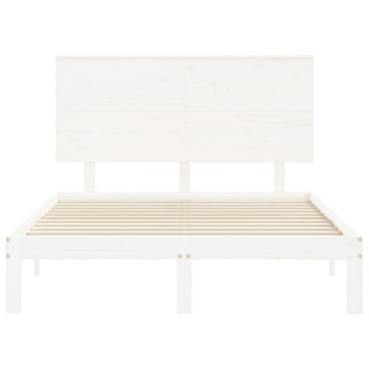 Bed Frame without Mattress White 120x200 cm Solid Wood Pine