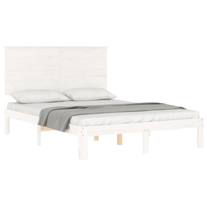 Bed Frame without Mattress White 140x200 cm Solid Wood Pine