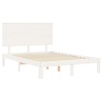Bed Frame without Mattress White 140x200 cm Solid Wood Pine