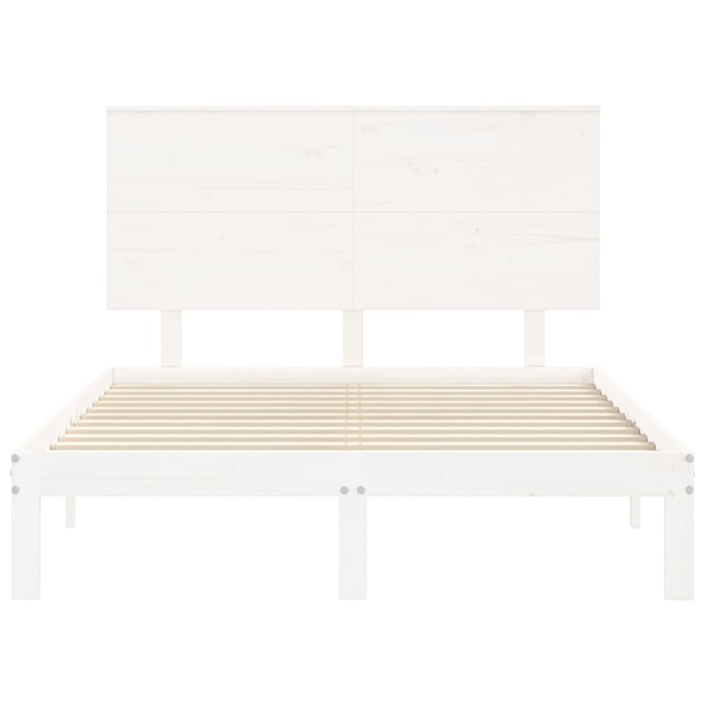 Bed Frame without Mattress White 140x200 cm Solid Wood Pine