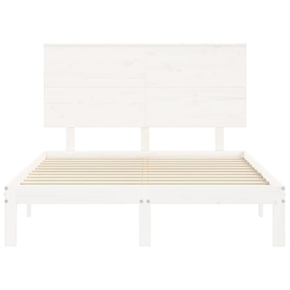 Bed Frame without Mattress White 140x200 cm Solid Wood Pine