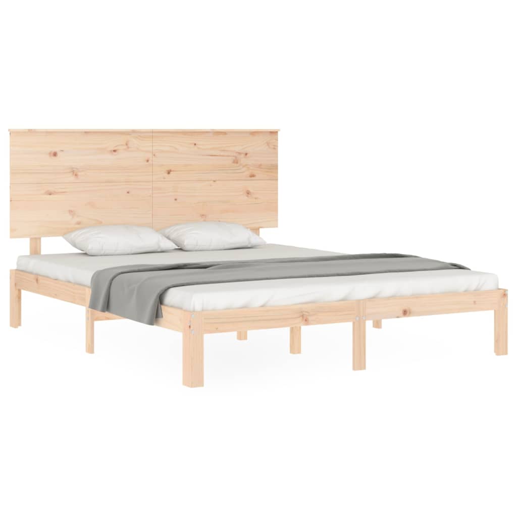 Bed Frame without Mattress King Size Solid Wood Pine