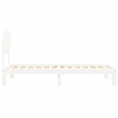 Bed Frame without Mattress White Single Solid Wood Pine
