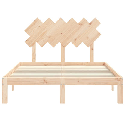 Bed Frame without Mattress Double Solid Wood Pine