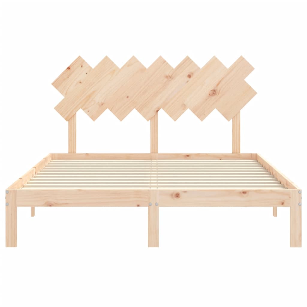 Bed Frame without Mattress 140x190 cm Solid Wood Pine