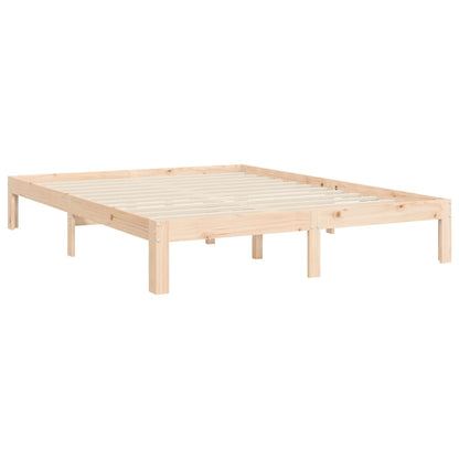 Bed Frame without Mattress 140x190 cm Solid Wood Pine