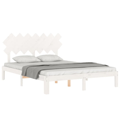 Bed Frame without Mattress White 140x190 cm Solid Wood Pine