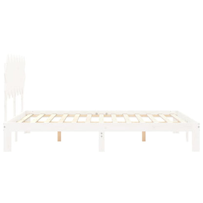 Bed Frame without Mattress White 140x190 cm Solid Wood Pine
