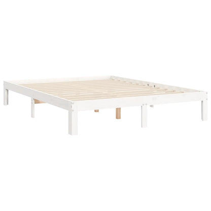 Bed Frame without Mattress White 140x190 cm Solid Wood Pine