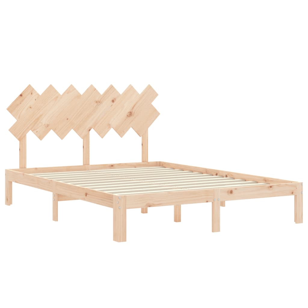 Bed Frame without Mattress King Size Solid Wood Pine