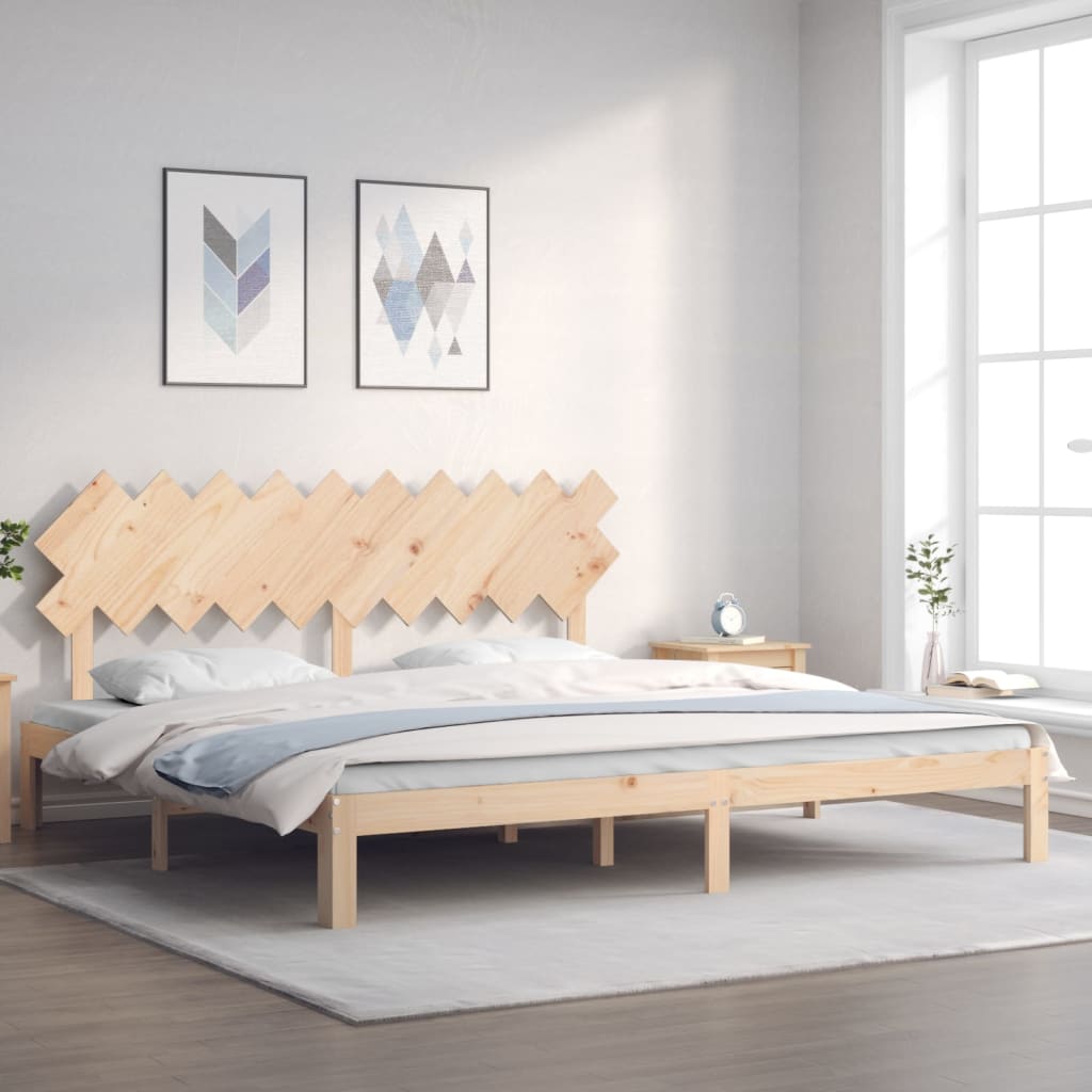 Bed Frame without Mattress 200x200 cm Solid Wood Pine
