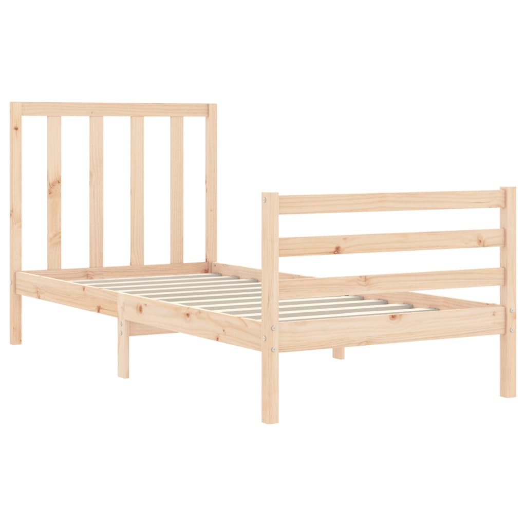 Bed Frame without Mattress Single Solid Wood Pine