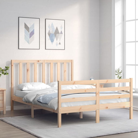 Bed Frame without Mattress 140x190 cm Solid Wood Pine