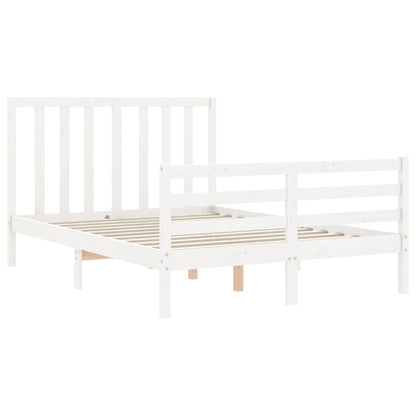 Bed Frame without Mattress White 140x200 cm Solid Wood Pine