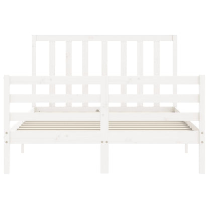 Bed Frame without Mattress White 140x200 cm Solid Wood Pine