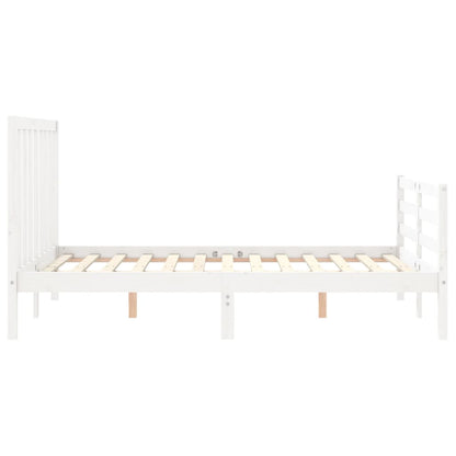 Bed Frame without Mattress White 140x200 cm Solid Wood Pine