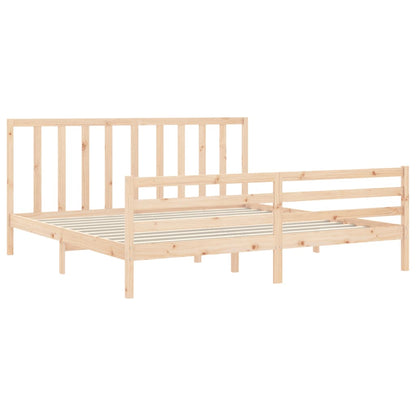 Bed Frame without Mattress 200x200 cm Solid Wood Pine