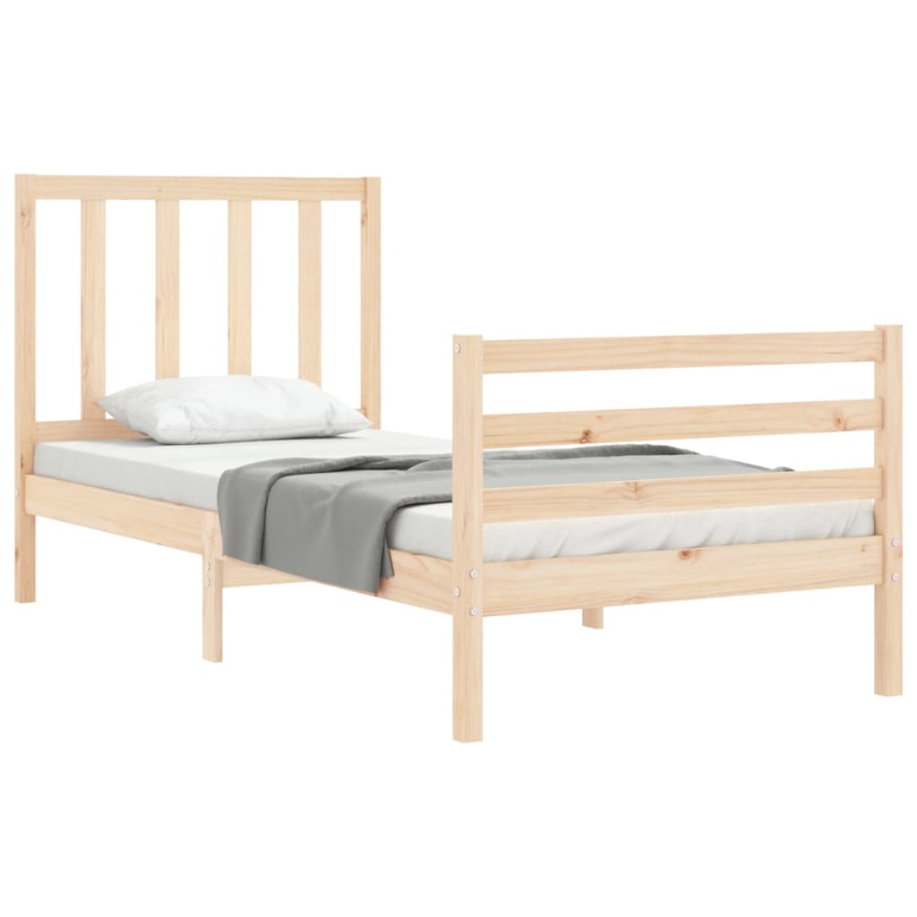 Bed Frame without Mattress Single Solid Wood Pine