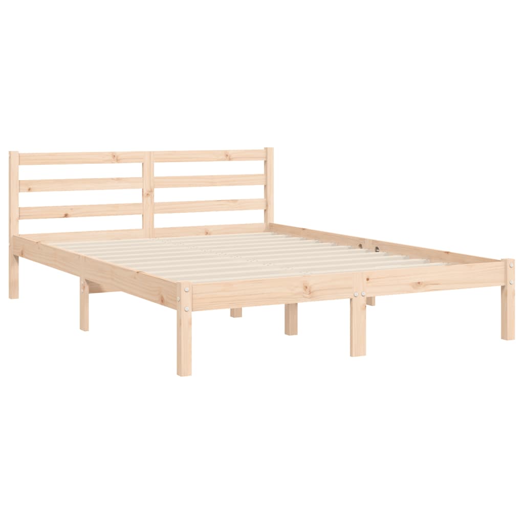 Bed Frame without Mattress 140x190 cm Solid Wood Pine