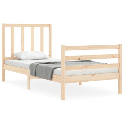 Bed Frame without Mattress 90x200 cm Solid Wood Pine