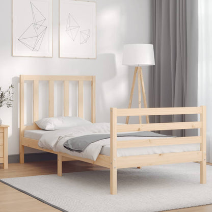 Bed Frame without Mattress 90x200 cm Solid Wood Pine