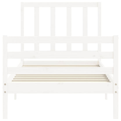 Bed Frame without Mattress White 100x200 cm Solid Wood Pine