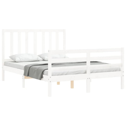 Bed Frame without Mattress White 140x200 cm Solid Wood Pine
