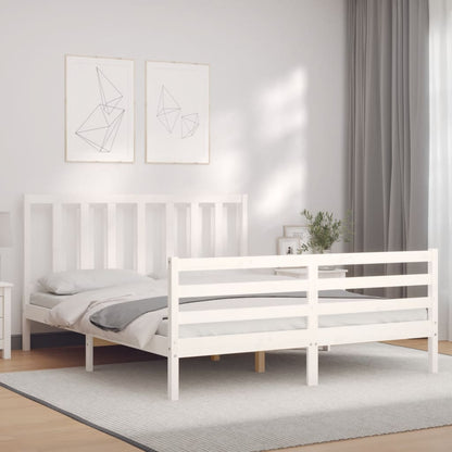 Bed Frame without Mattress White 160x200 cm Solid Wood Pine