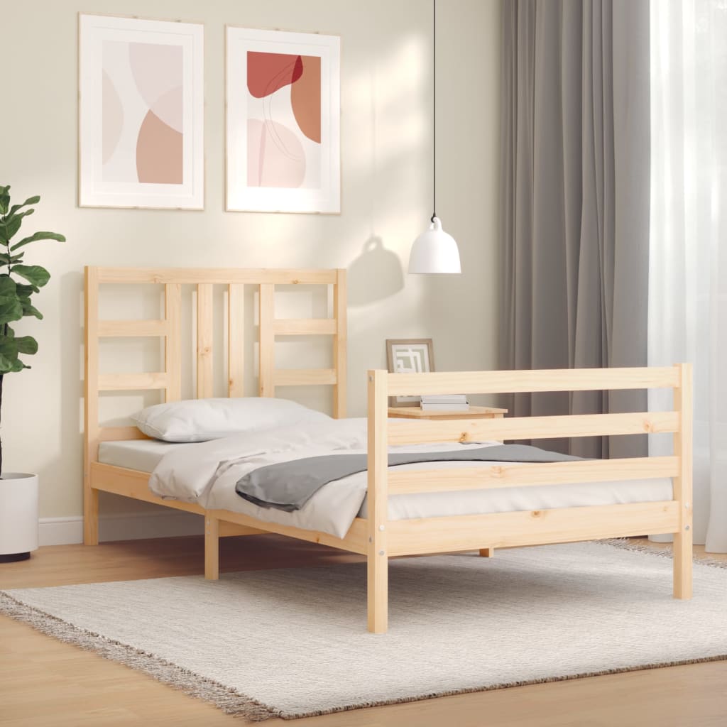 Bed Frame without Mattress Single Solid Wood Pine