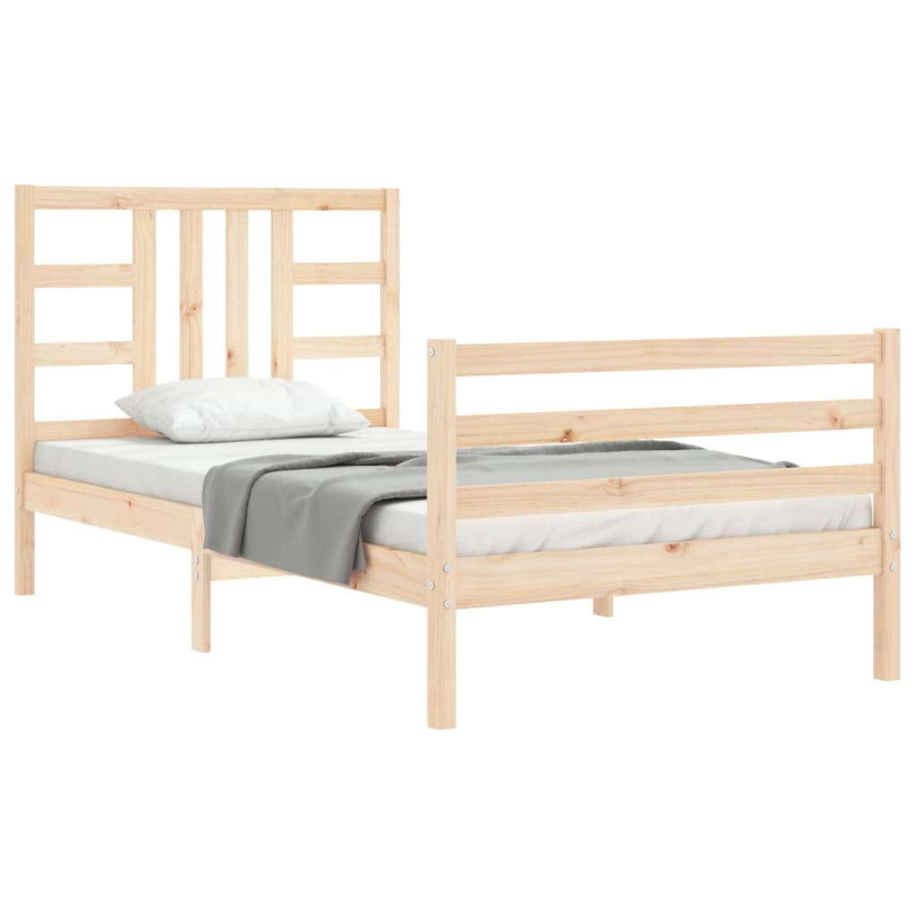 Bed Frame without Mattress Single Solid Wood Pine