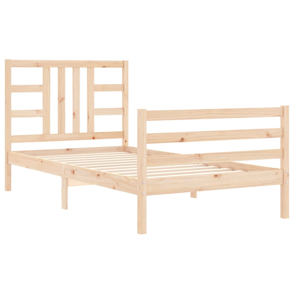 Bed Frame without Mattress Single Solid Wood Pine