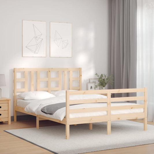 Bed Frame without Mattress 140x190 cm Solid Wood Pine